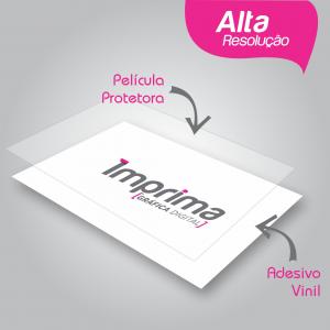 ADESIVO RETROVERSO ALTA RESOLUÇÃO Vinil transparente invertido + vinil branco Alta Resolução 4x0   